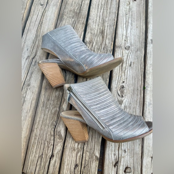 $375PAUL GREEN Cayanne Leather Peep Toe Sandal BOOTIE SMOKE LEATHER sz.UK4 US6.5 - Picture 6 of 10